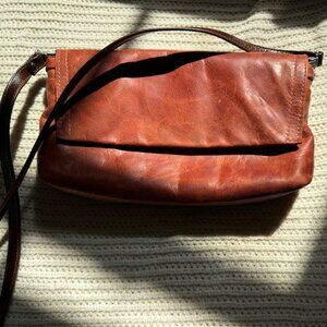 Rough & Tumble Buff Custom Handbag in Fireclay Leather Cognac Brown Strap